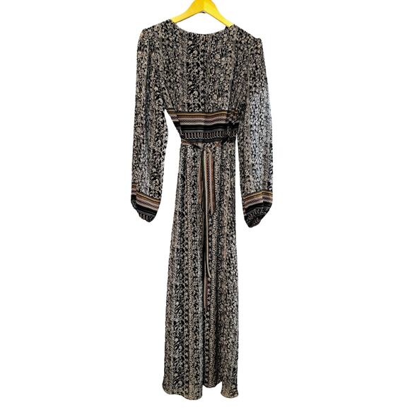 Misa Los Angeles Emilia Floral Patter Wrap Dress High Low Midi Medium Boho Sexy - Picture 6 of 9